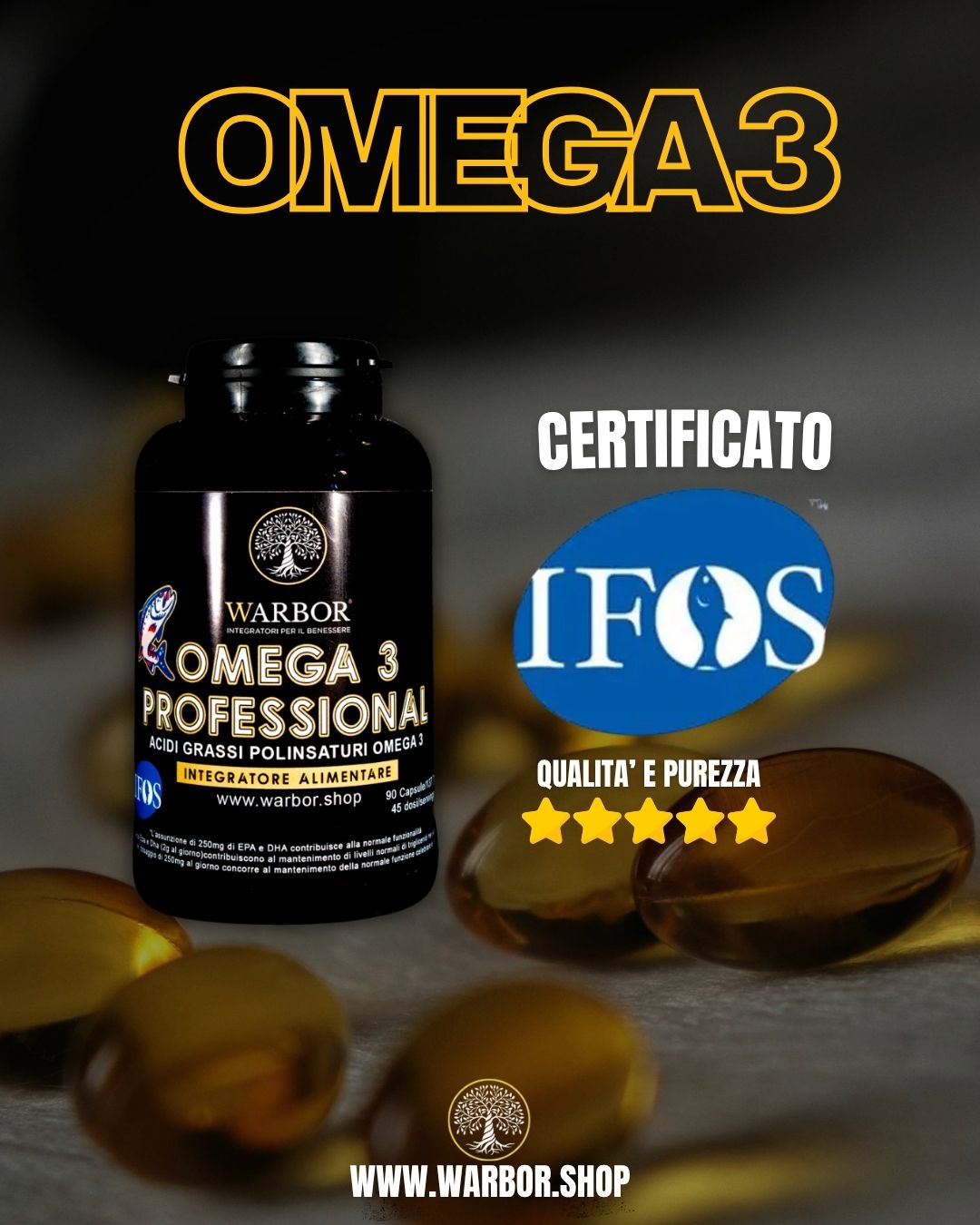 Warbor Omega-3 Certificato IFOS 90 Capsule